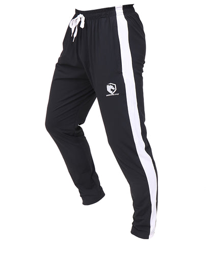IF- Athleisure Black with white panel Stretchable polyester woven Training Bottoms
