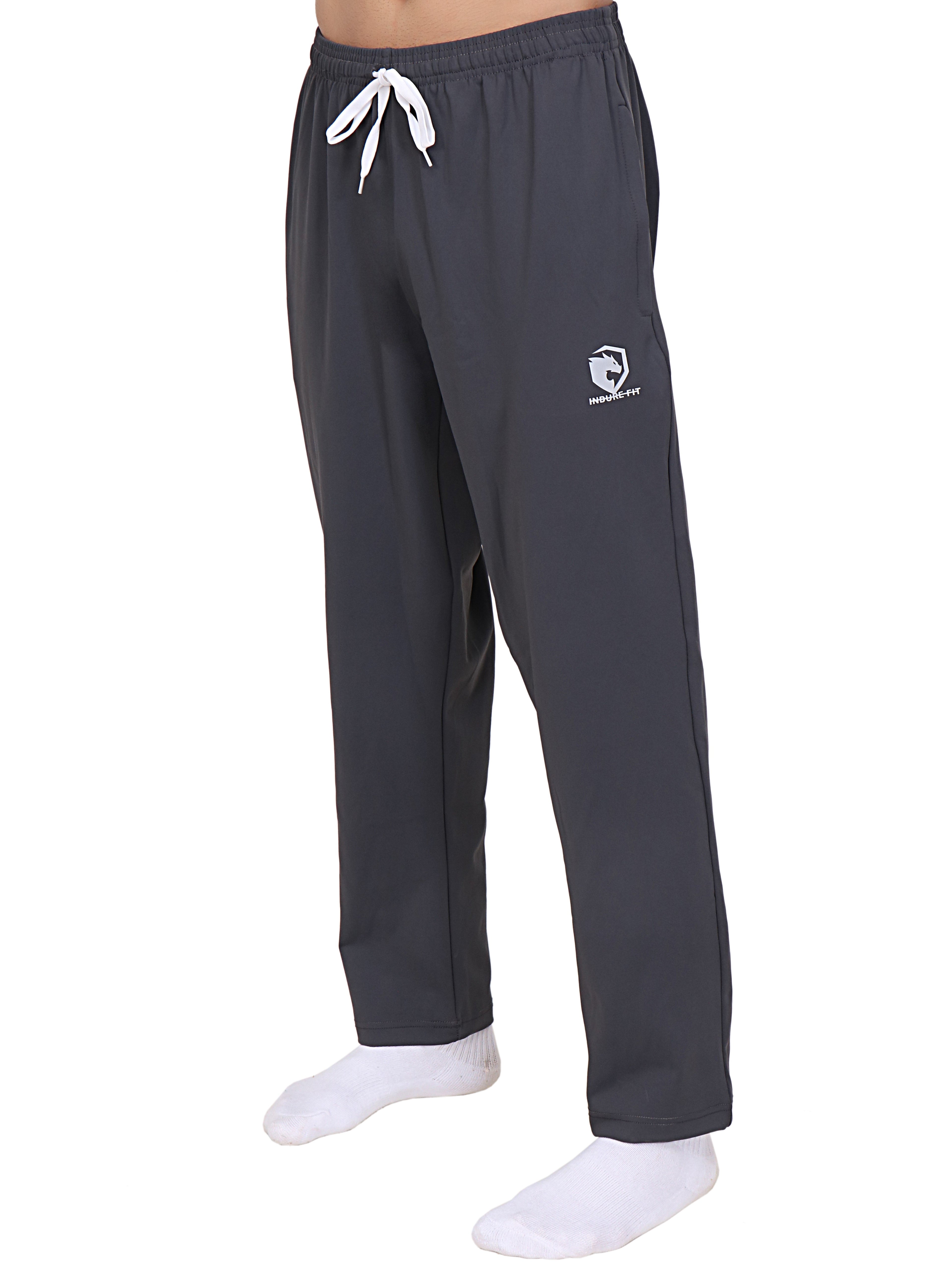 IF- Athleisure Black with white panel Stretchable polyester woven Training Bottoms