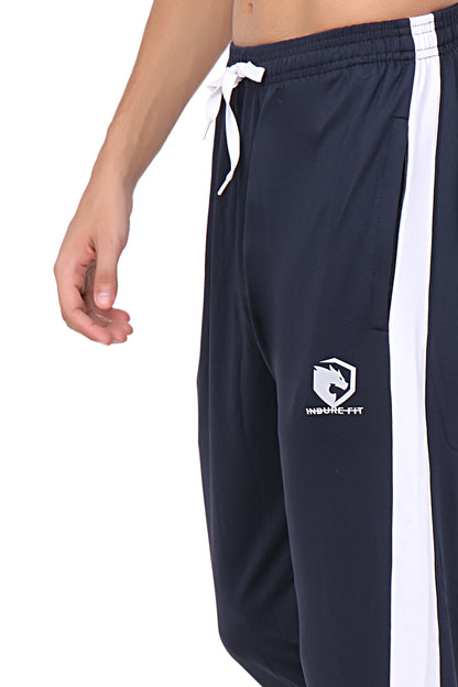 IF - FlowFit Royal blue with white panel Stretchable polyester woven Training Bottoms