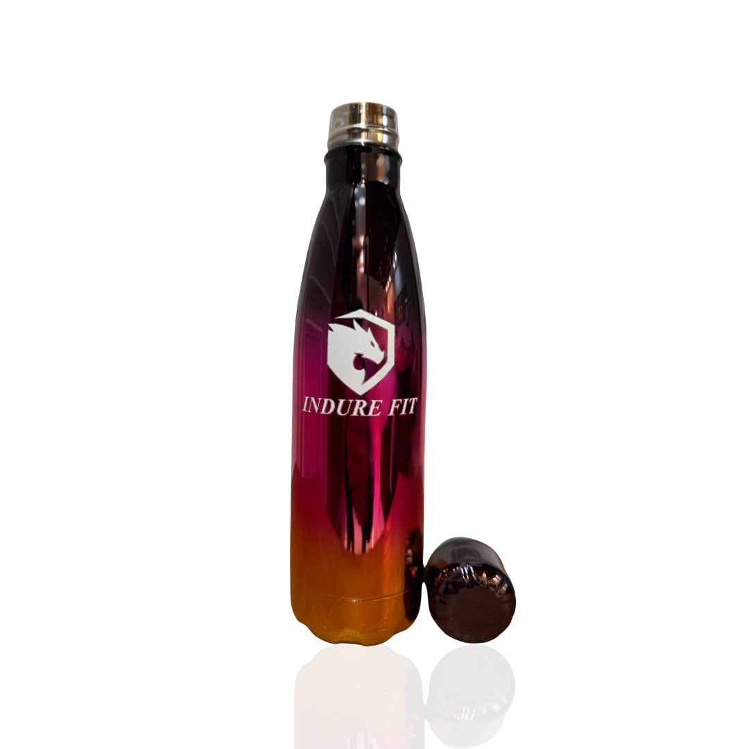 Premium stainless steel water bottle - Black Magenta orange